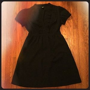 Black V-Neck Business Dress